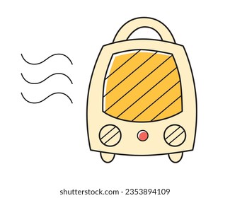 Electric fan heater isolated vector illustration