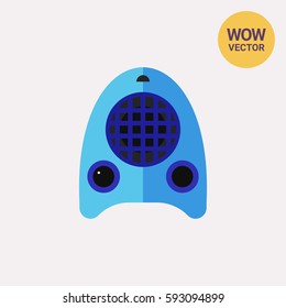 Electric fan heater vector icon