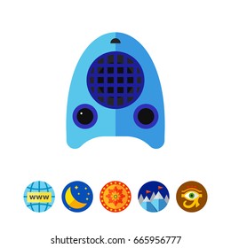 Electric fan heater vector icon