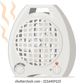 Electric fan heaters on a white background. Heating