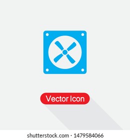 Electric Fan Icon, Car Diffuser Icon Vector Illustration On Light Gray Background Eps10