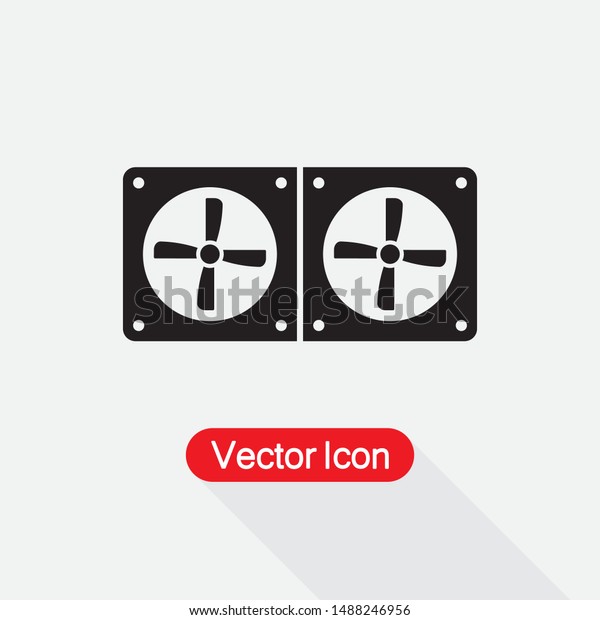 Electric Fan Icon, Car Diffuser Icon\
Vector Illustration On Light Gray Background\
Eps10