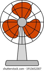Electric Fan Icon. Editable Outline With Color Fill Design. Vector Illustration.