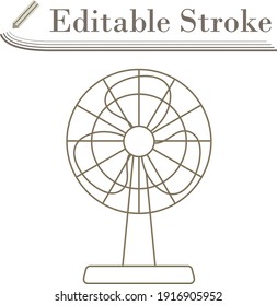 Electric Fan Icon. Editable Stroke Simple Design. Vector Illustration.