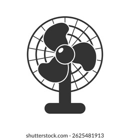Electric fan icon in flat style. Propeller vector illustration on isolated background. Cooler sign business concept.