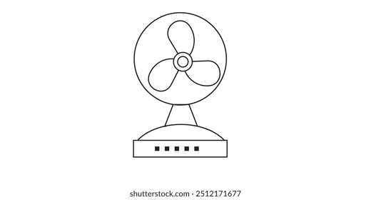 Electric Fan icon. Isolated vector illustration.