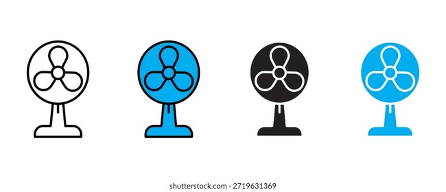 Icono de ventilador eléctrico establecido Vector sobre fondo blanco. Ilustración vectorial.