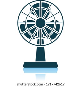 Electric Fan Icon. Shadow Reflection Design. Vector Illustration.