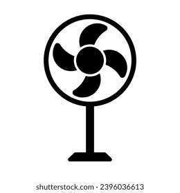 Electric fan icon. Spinning propeller icon. Vector.