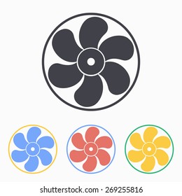 Electric fan icon, vector illustration.