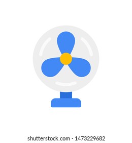 Electric Fan Icon Vector - Summer Flat Color Illustration