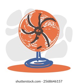 electric fan illustration in drawing style