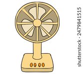 electric fan illustration hand drawn isolated vector