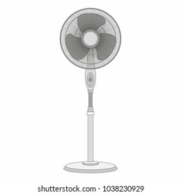 
Electric fan isolated on white background