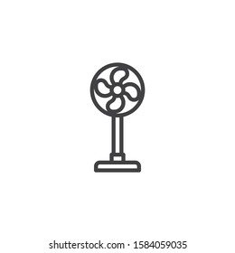 Electric fan line icon. linear style sign for mobile concept and web design. Fan on stand outline vector icon. Symbol, logo illustration. Vector graphics