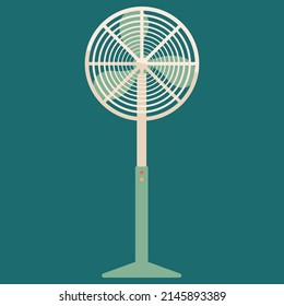 Electric fan vector icon. Cartoon vector icon isolated on blue background electric fan.