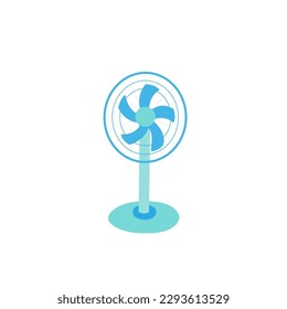 Icono vectorial del ventilador eléctrico aislado en fondo blanco. Icono de ventilador eléctrico de dibujos animados.