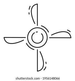 Elektrisches Fanvektorsymbol. Linie Art Vektorsymbol. elektrischer Ventilator.