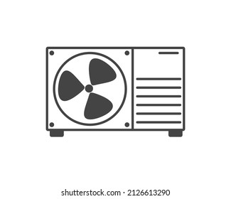 Electric fan vector icon on white isolated background.