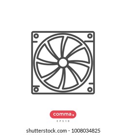 electric fan vector icon, electric symbol