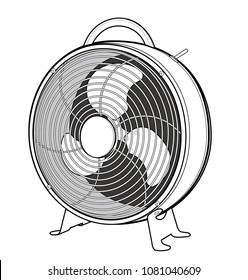 electric fan vector illustration flat sketches