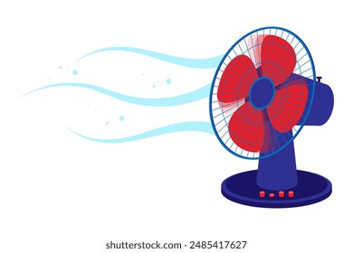 Electric fan vector illustration isolated on white background