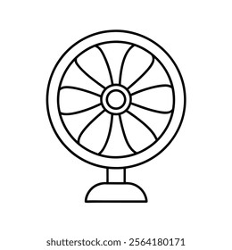 Electric Fan Vector Line Art Illustration – Outline Drawing Design