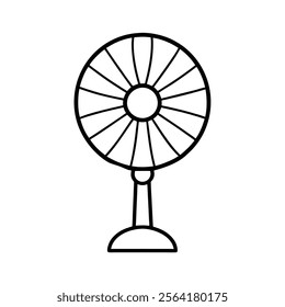 Electric Fan Vector Line Art Illustration – Outline Drawing Design