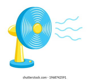 electric fan with wind blow vector illustration isolated