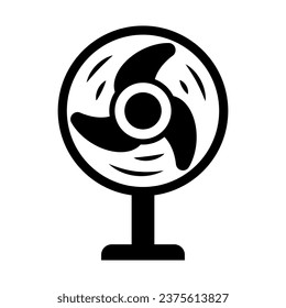 Electric fan and wind icons. Home appliance. Vector.