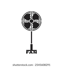 Electric fan,silouet , vector illustration isolated on white background
