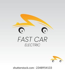 Electric Fast Car Logo Design Template.