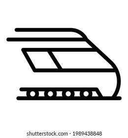 Electric fast train icon. Outline Electric fast train vector icon for web design isolated on white background
