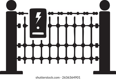 Icono de diseño plano de valla eléctrica