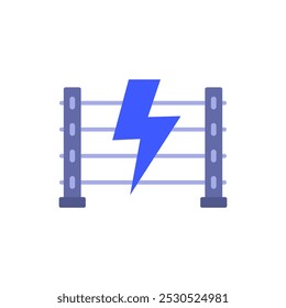 Ícone de cerca elétrica, projeto de vetor plano