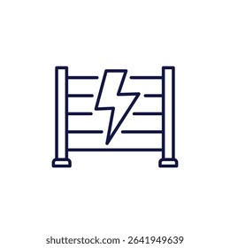 Electric fence icon, line pictogram