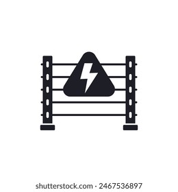 Electric fence icon on white