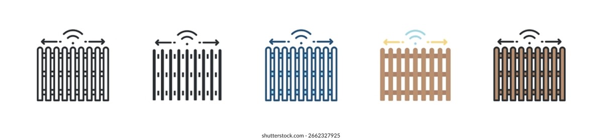 Electric Fence Icon Set Multiple Style Collection