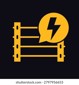 Electric fence icon, vector sign