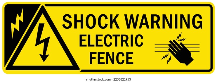 Electric fence sign and label