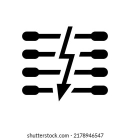 Electric fencing icon with high voltage sign. Isolated vector illustration on white background.