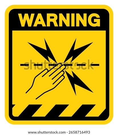 Electric Fencing Warning Sign, Vector Illustration, Isolate On White Background Label.EPS10