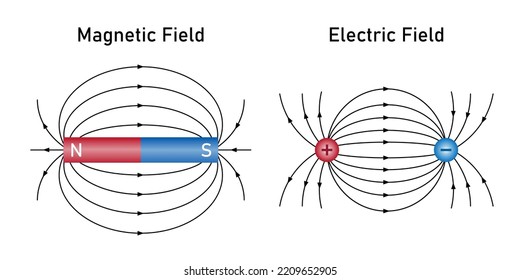 Electric Field Magnetic Field Scientific Vector Stock Vector (Royalty ...