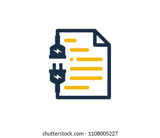 Electric File Icon Logo Design Element