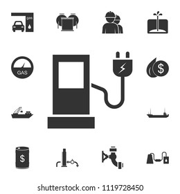Electric filling station icon. Simple element illustration. Electric filling station symbol design from Petrol collection set. Can be used for web and mobile on white background