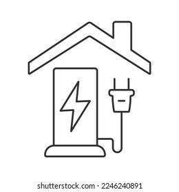 Electric filling station  vector icon. Line sign for mobile concept and web design. Symbol, logo illustration. Vector graphics