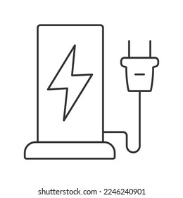 Electric filling station  vector icon. Line sign for mobile concept and web design. Symbol, logo illustration. Vector graphics
