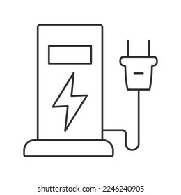 Electric filling station  vector icon. Line sign for mobile concept and web design. Symbol, logo illustration. Vector graphics