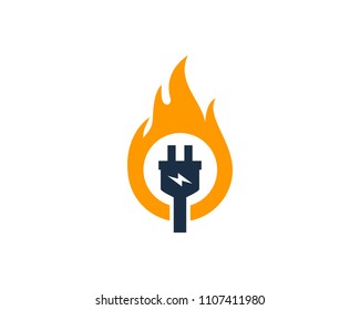 Electric Fire Icon Logo Design Element