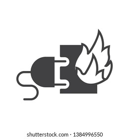 electric fire icon. vector sing symbol